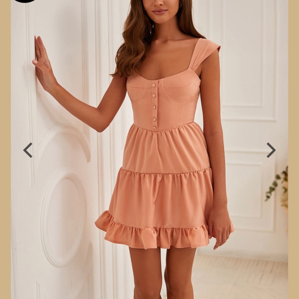 Alamour The Label Lexi Nude Pink mini Dress